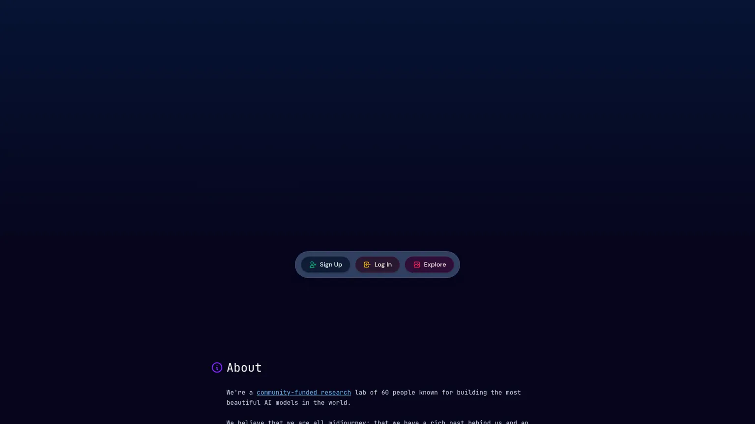 Midjourney homepage
