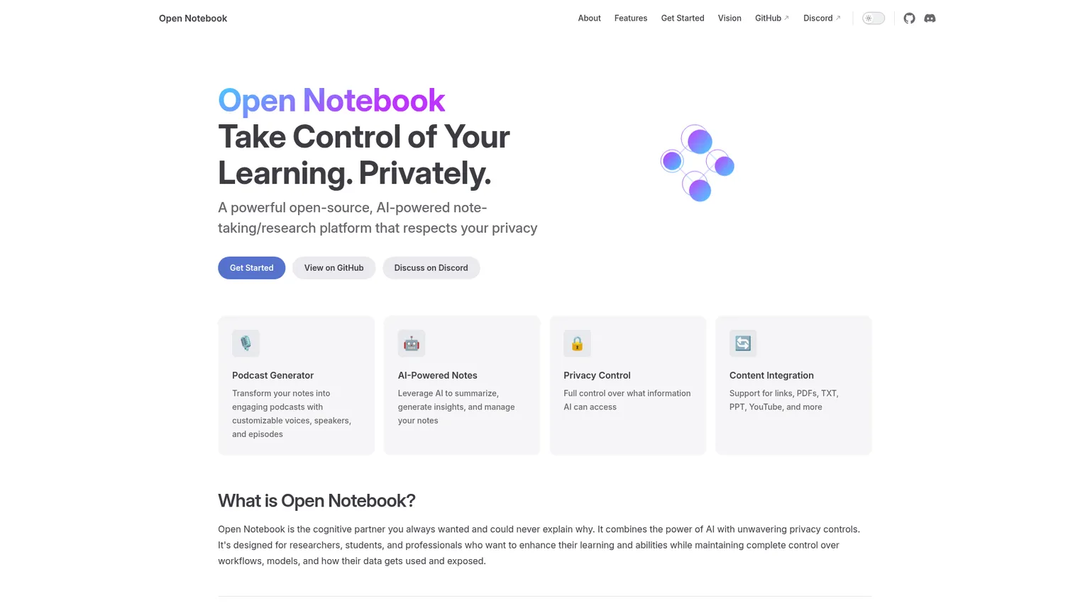 Open Notebook homepage