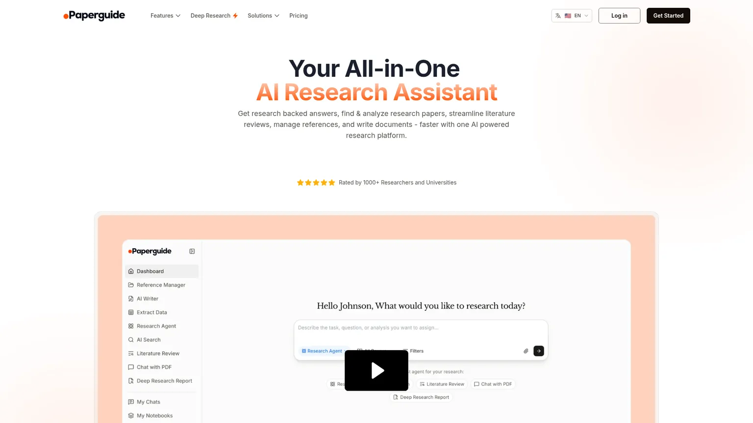 Paperguide homepage