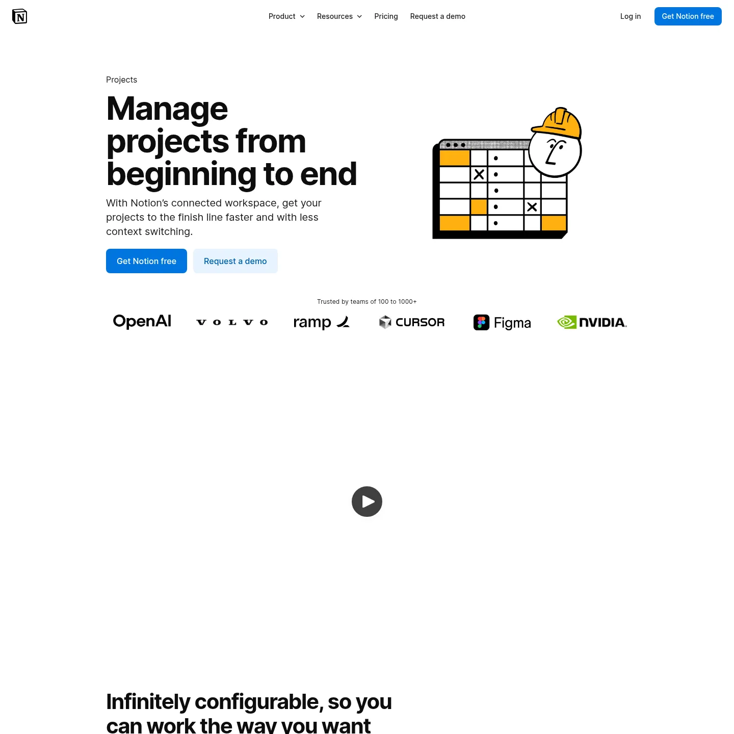 Notion's project page showing documents and structured project information together