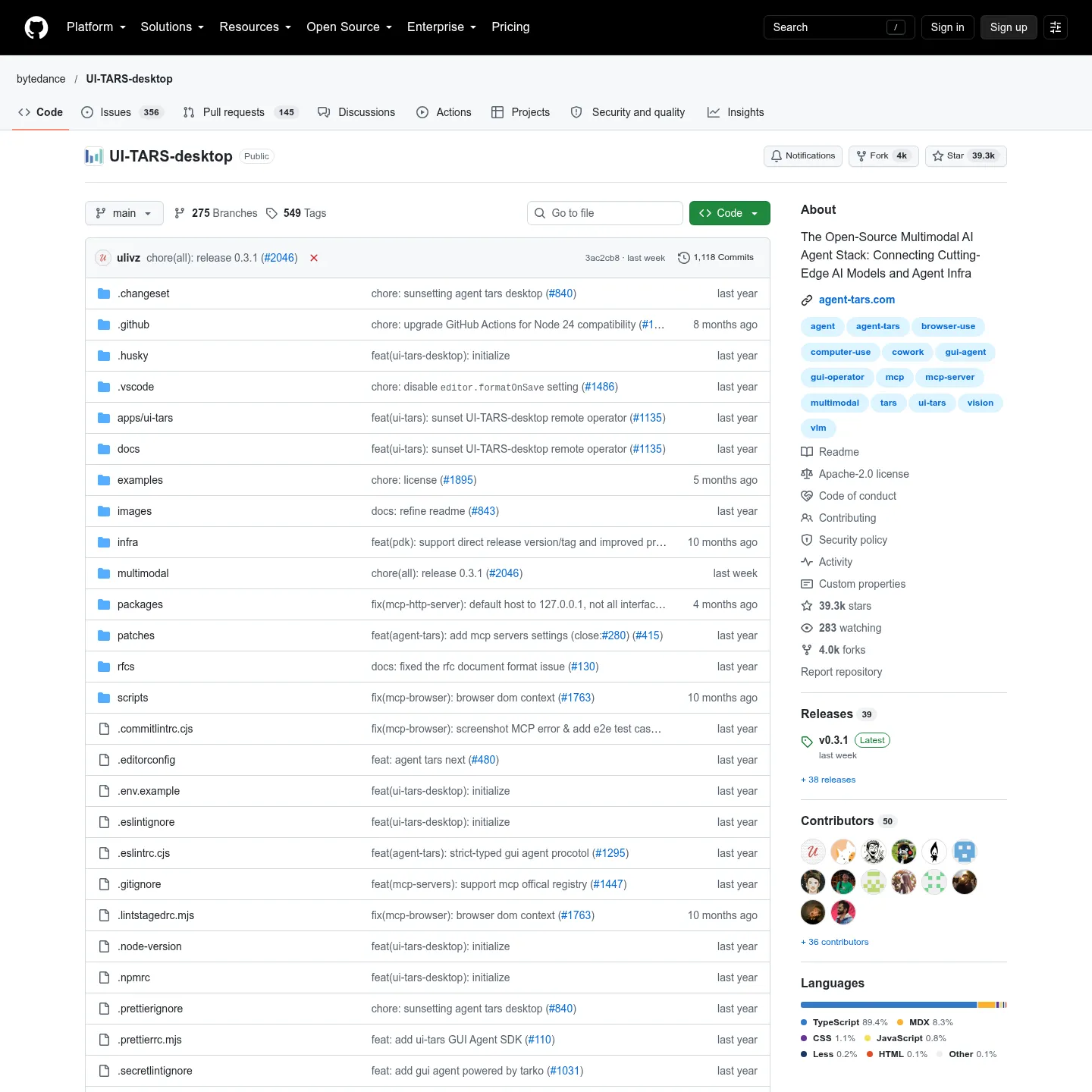 UI-TARS repository distinguishing UI-TARS Desktop from Agent TARS