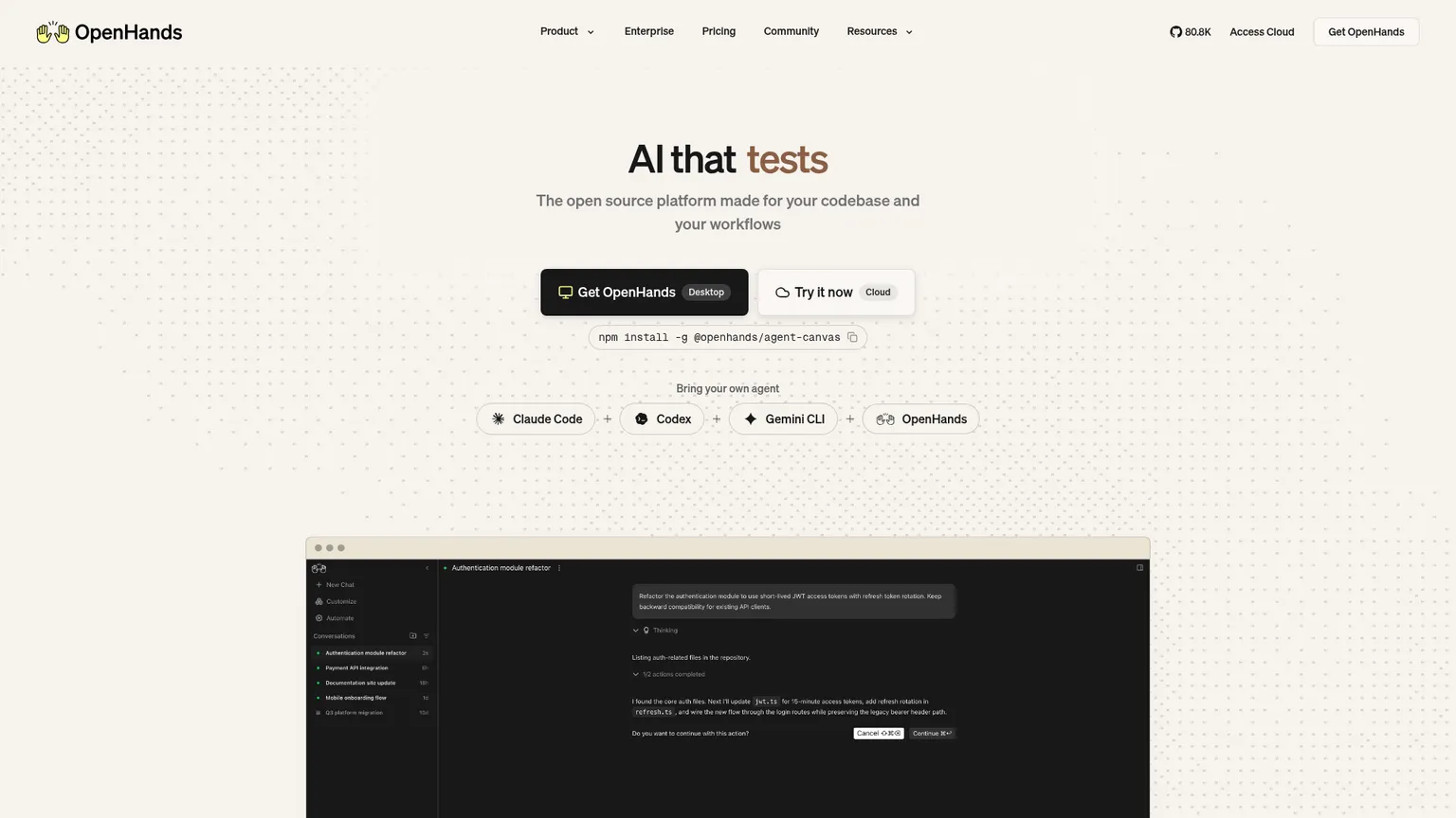 Plateforme cloud d’agents de codage OpenHands