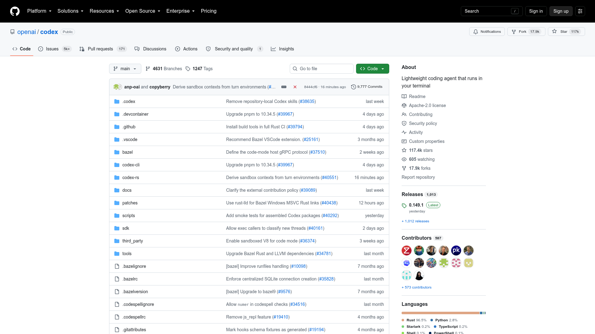 OpenAI Codex CLI open-source repository