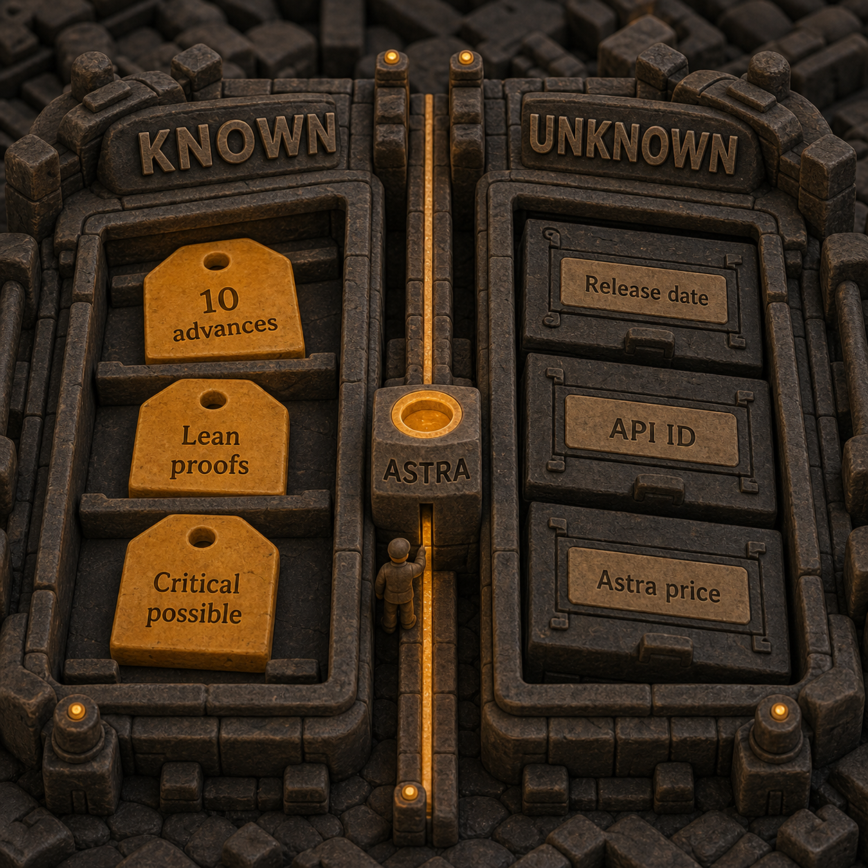 Clay infographic separating known OpenAI Astra facts from undisclosed product details