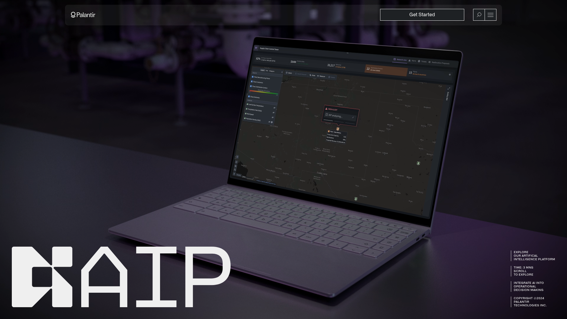 Palantir AIP public platform page
