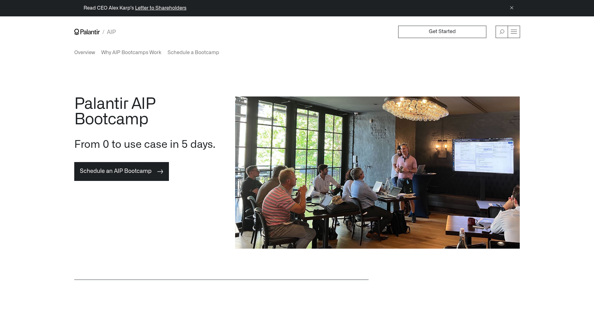 Palantir AIP Bootcamp public page