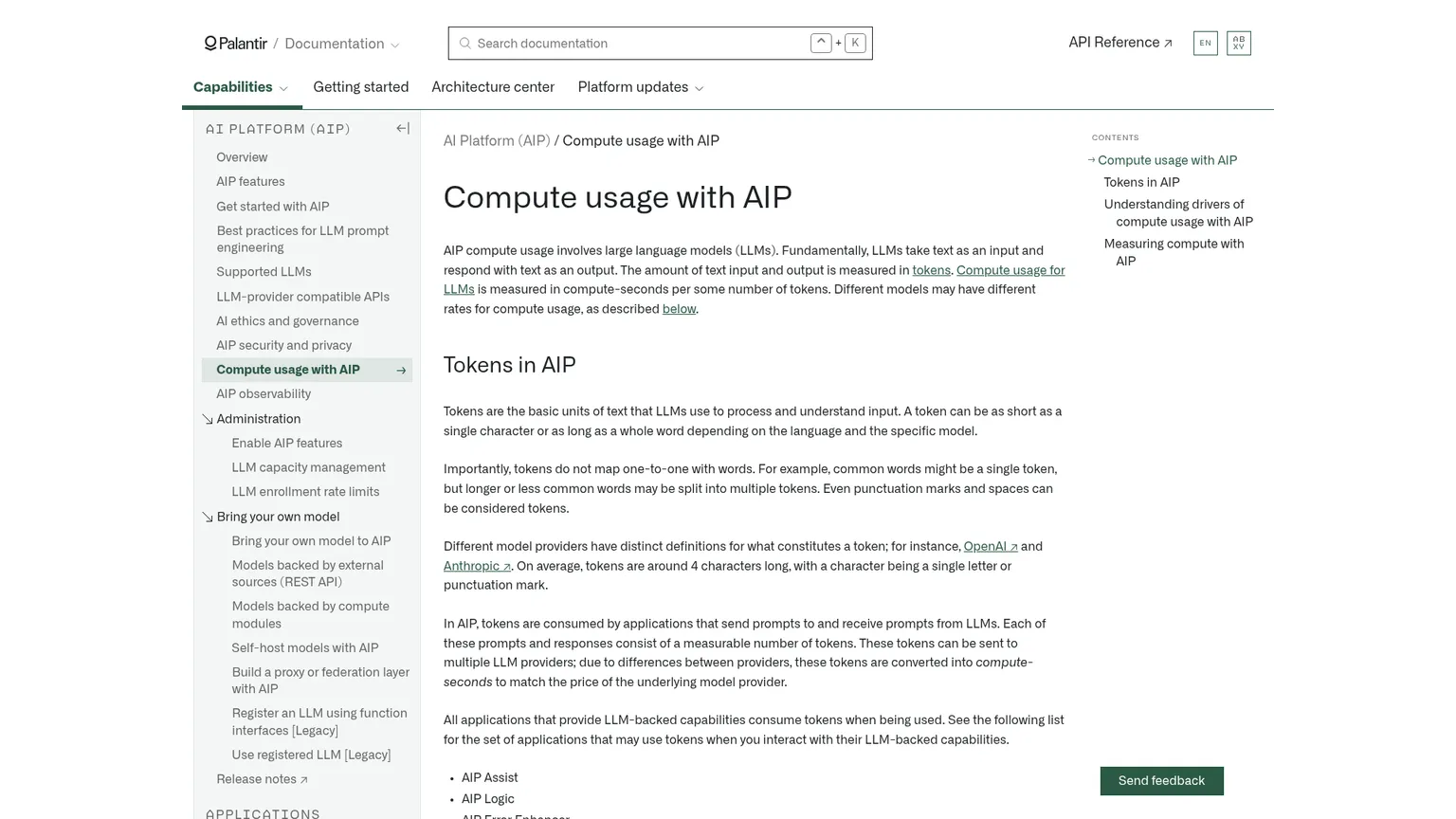 Dokumentation zur Compute-Nutzung und Modellabrechnung in Palantir AIP