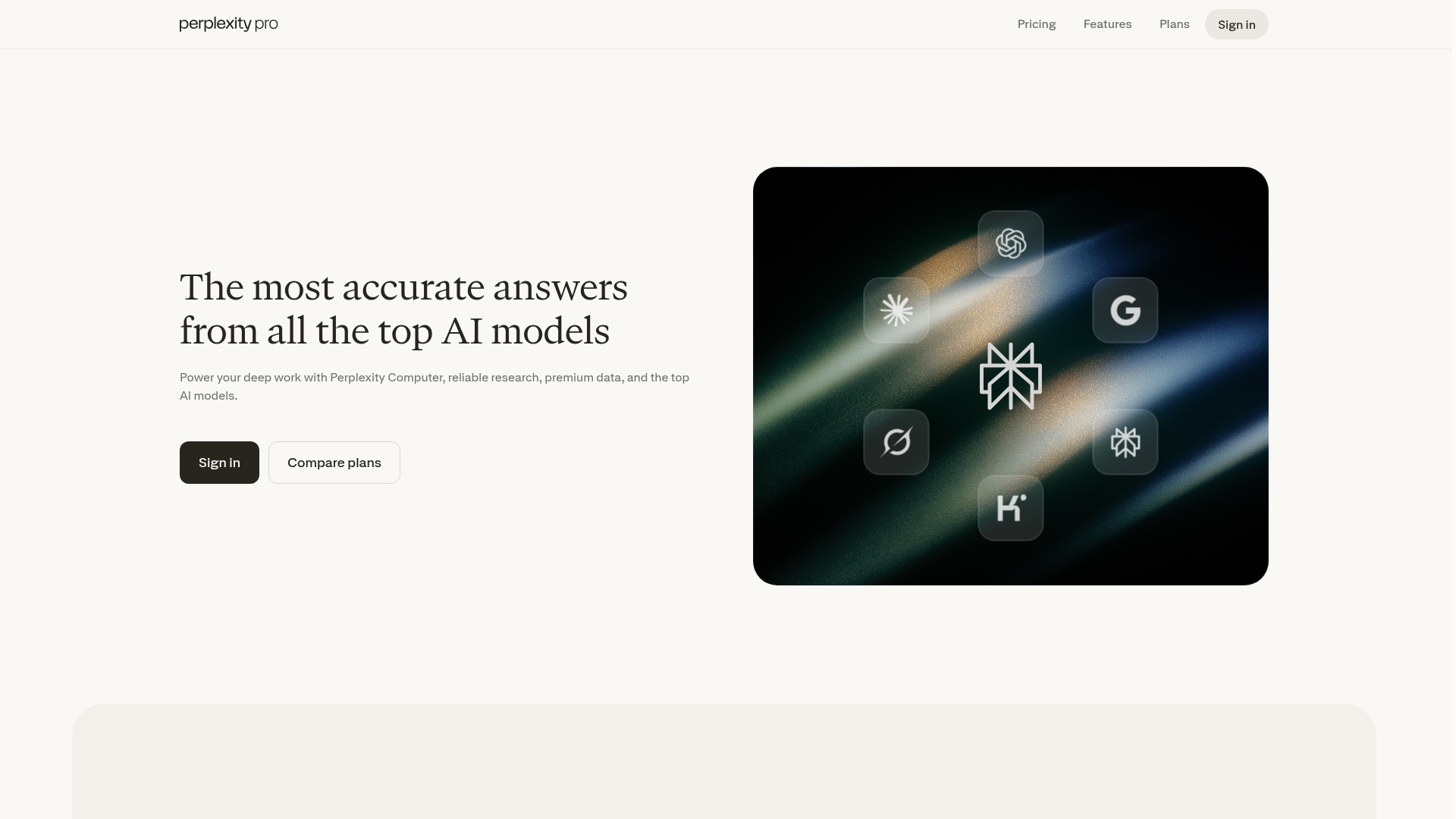 Perplexity Pro page