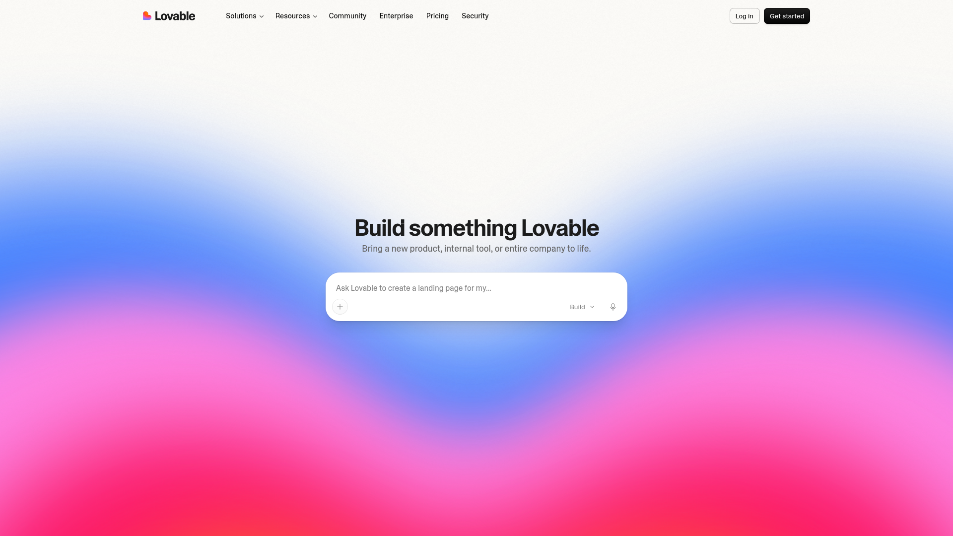 Lovable AI app builder interface