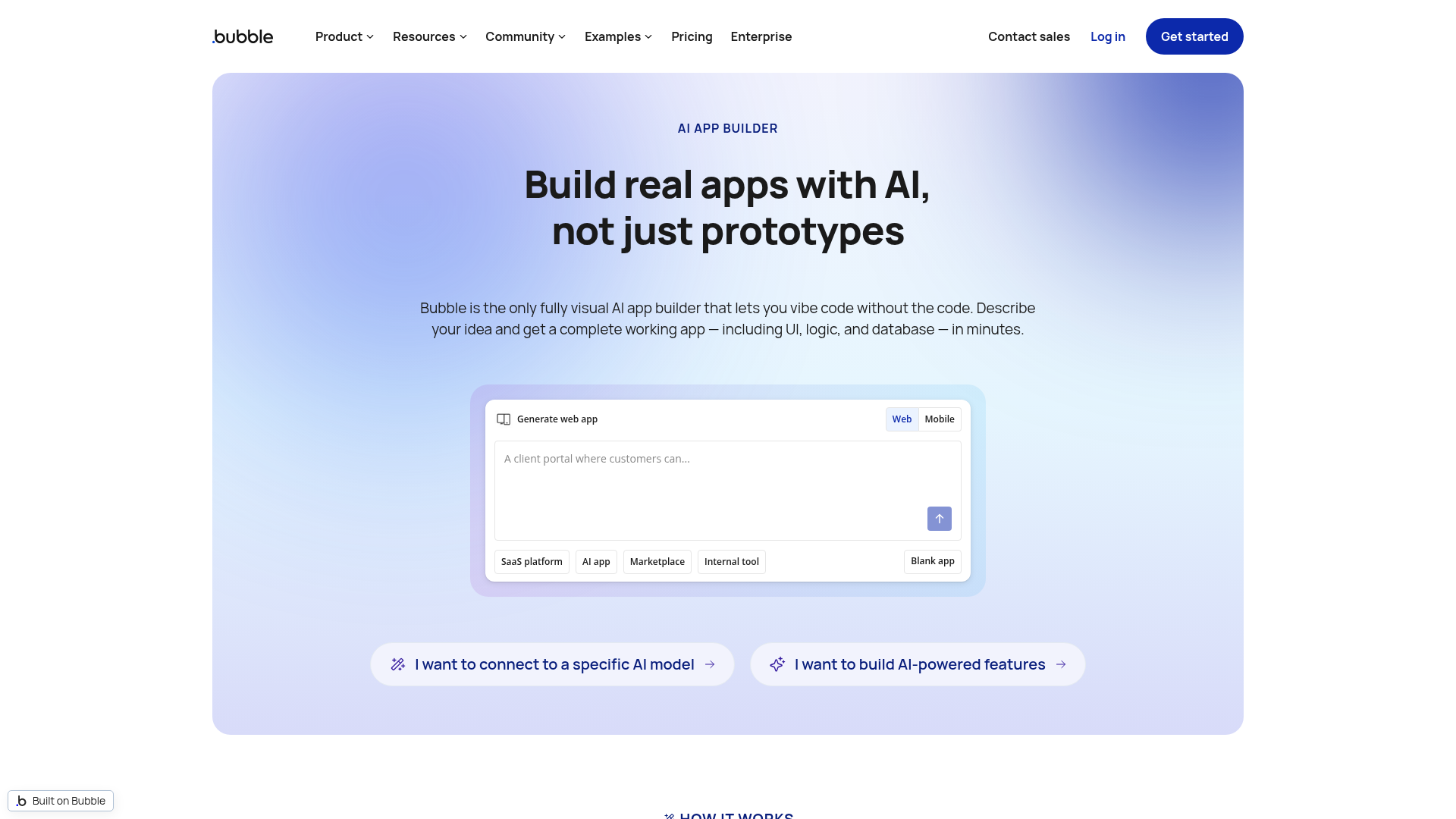 Bubble AI app builder and visual editor