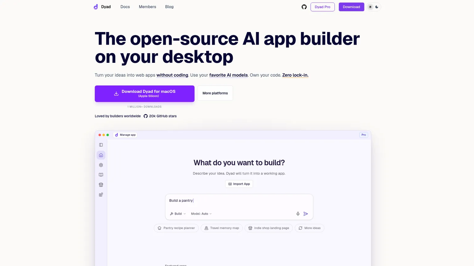 Générateur local et open source d’applications IA Dyad