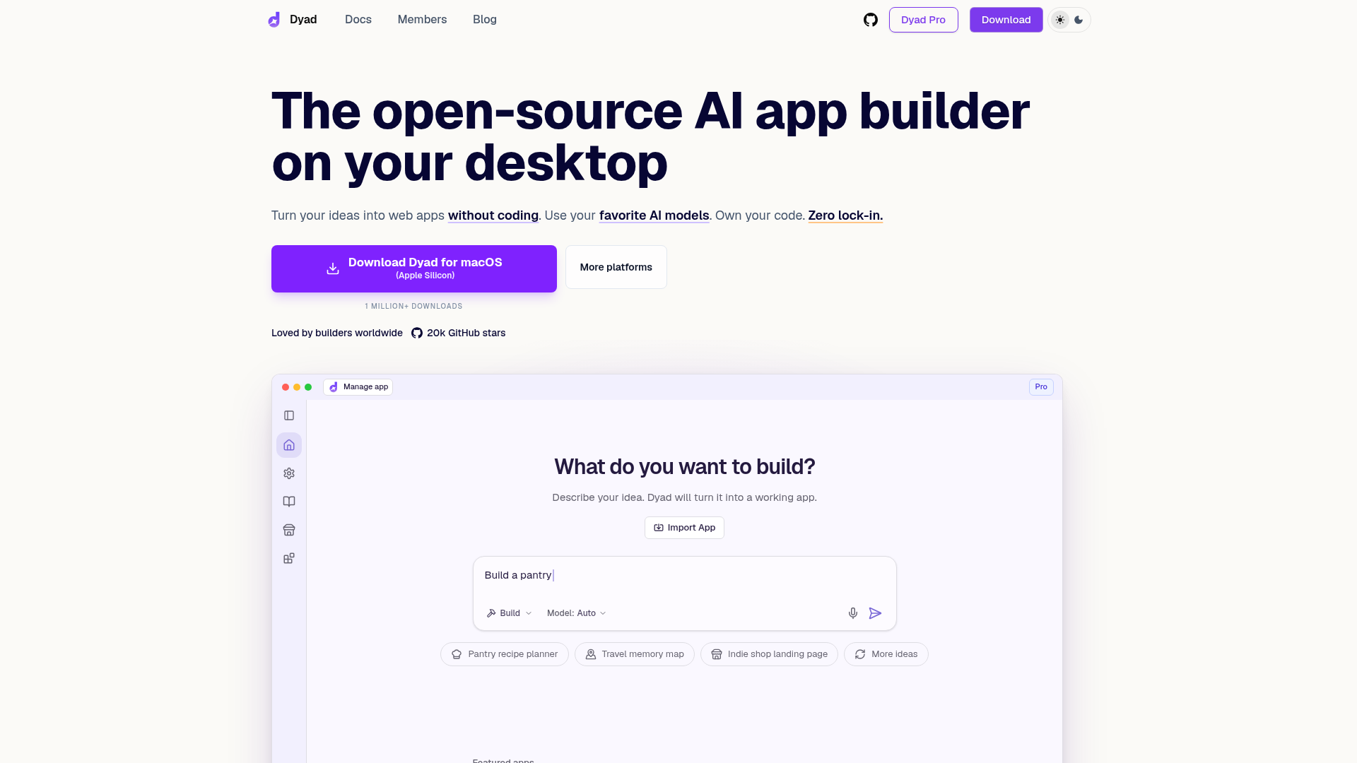 Dyad local open-source AI app builder