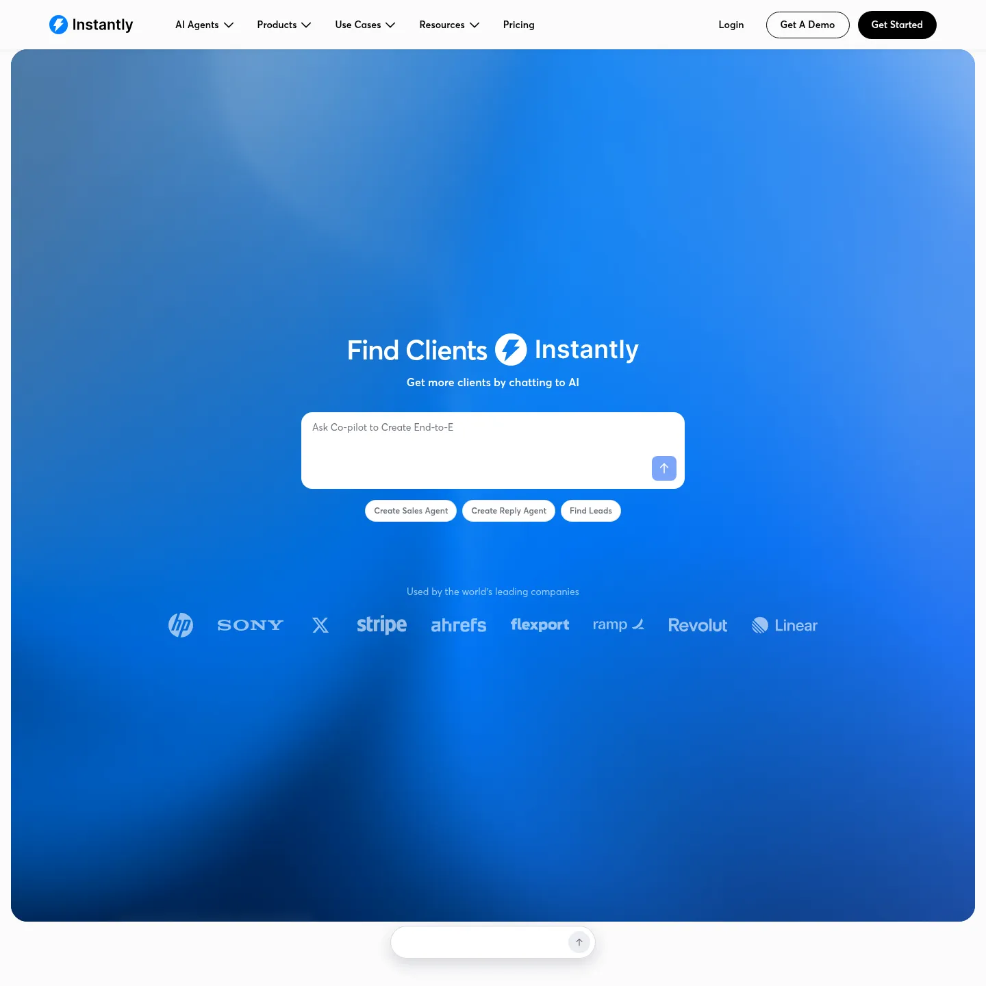 아웃바운드 이메일 플랫폼을 소개하는 Instantly 웹사이트