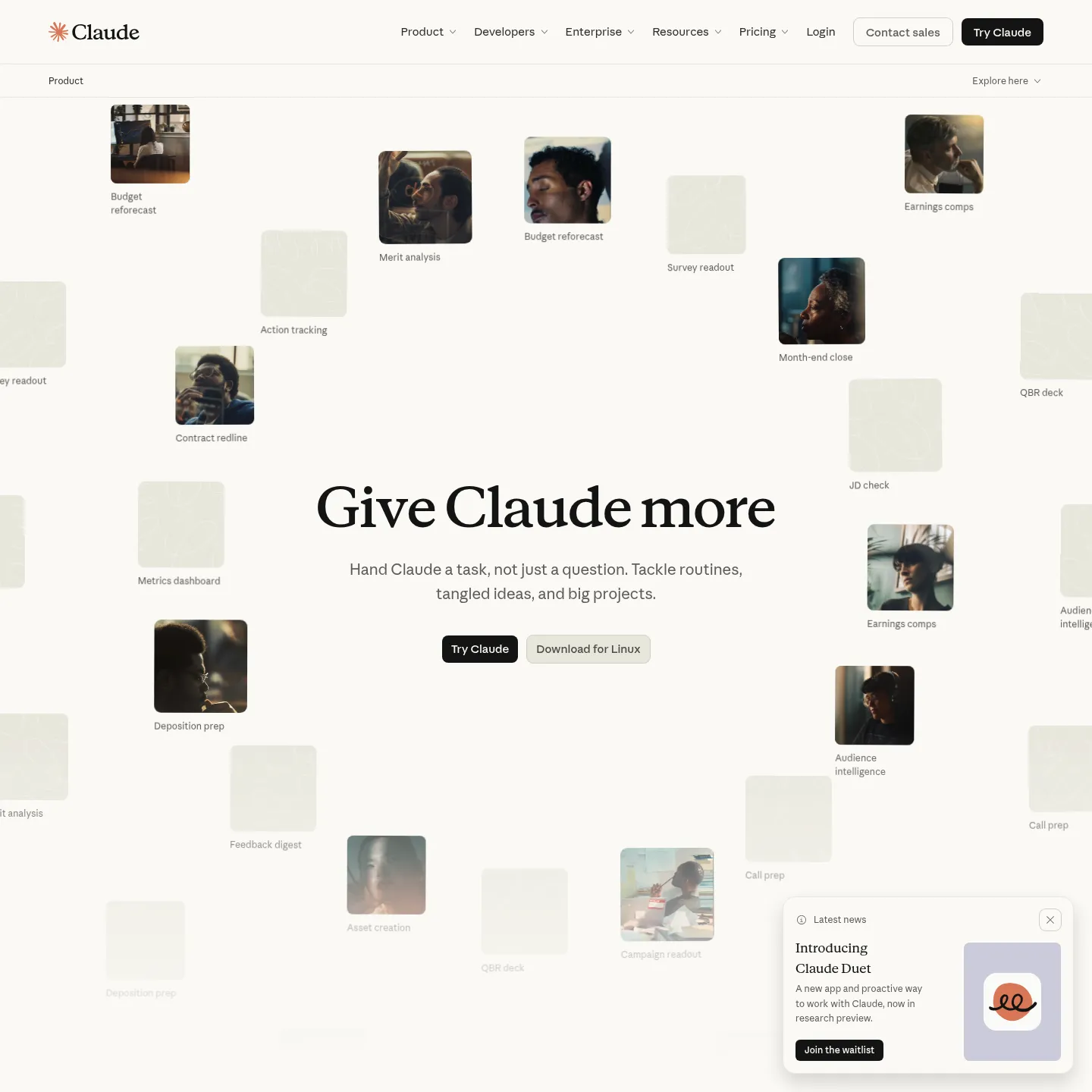 Claude public product overview for writing and document work