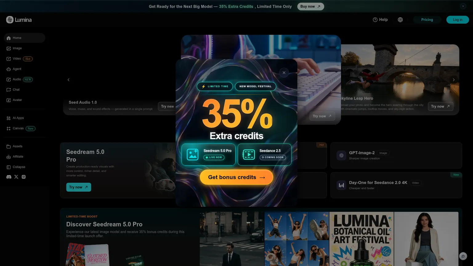 Seedream 5.0 Pro sur la plateforme Lumina de ByteDance