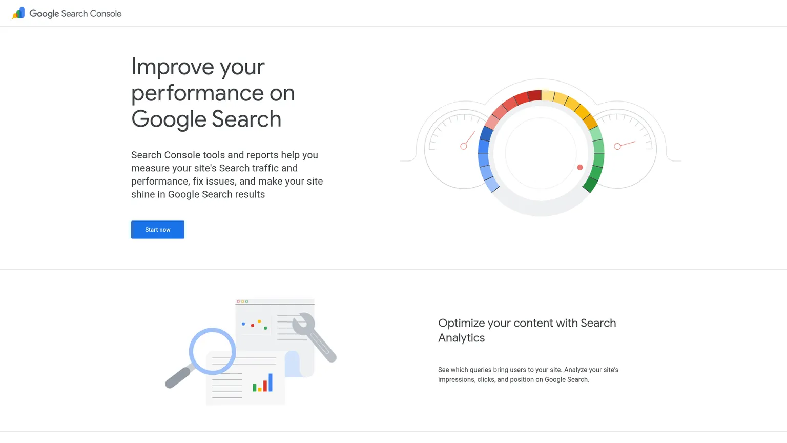 Google Search Console overview of search performance and indexing tools