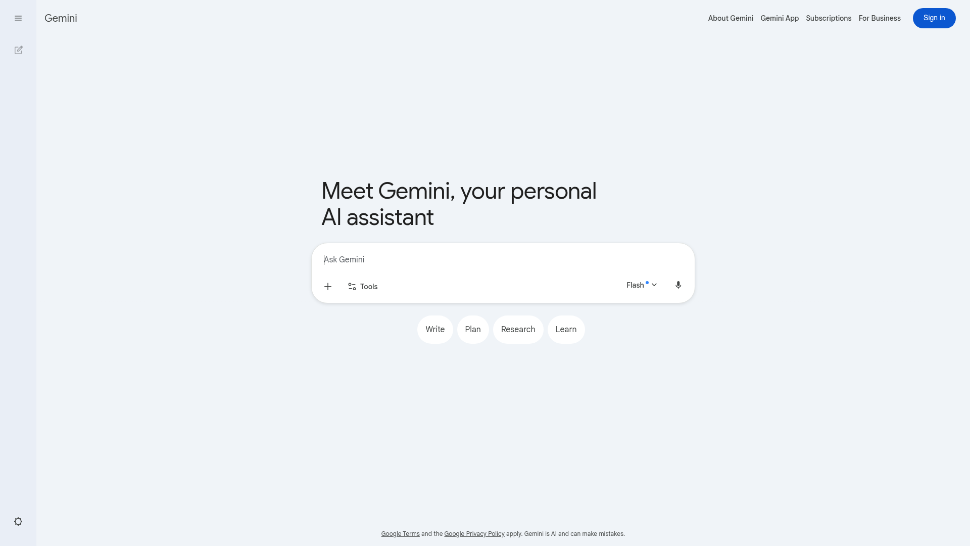 Google Gemini and Veo interface