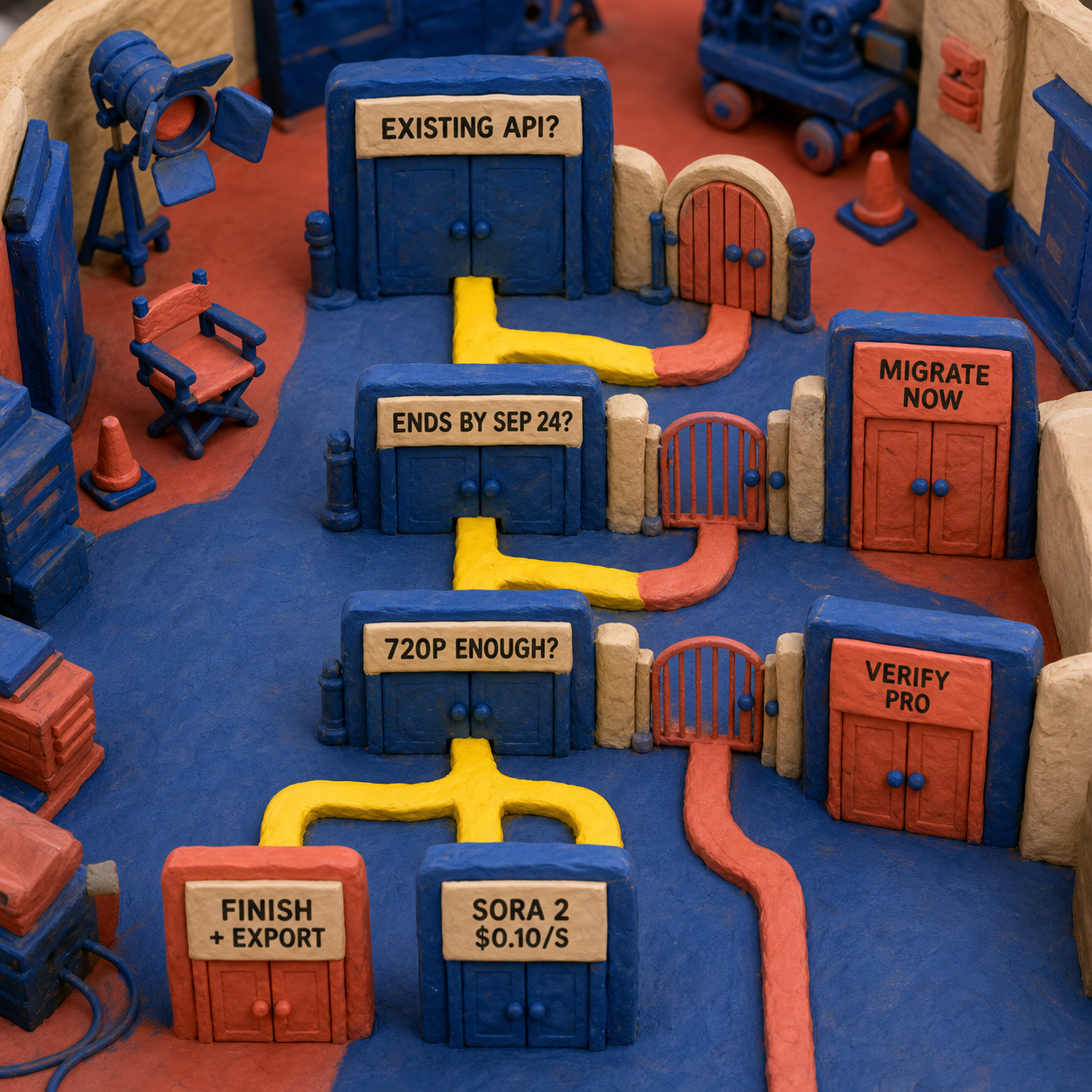 Decision flow for finishing a short Sora job or migrating an ongoing video workflow