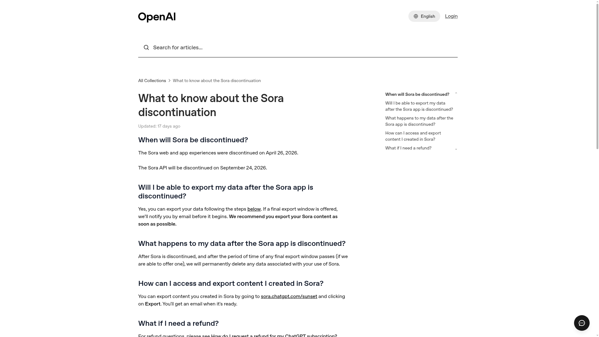 OpenAI Sora homepage redirecting visitors after the product discontinuation