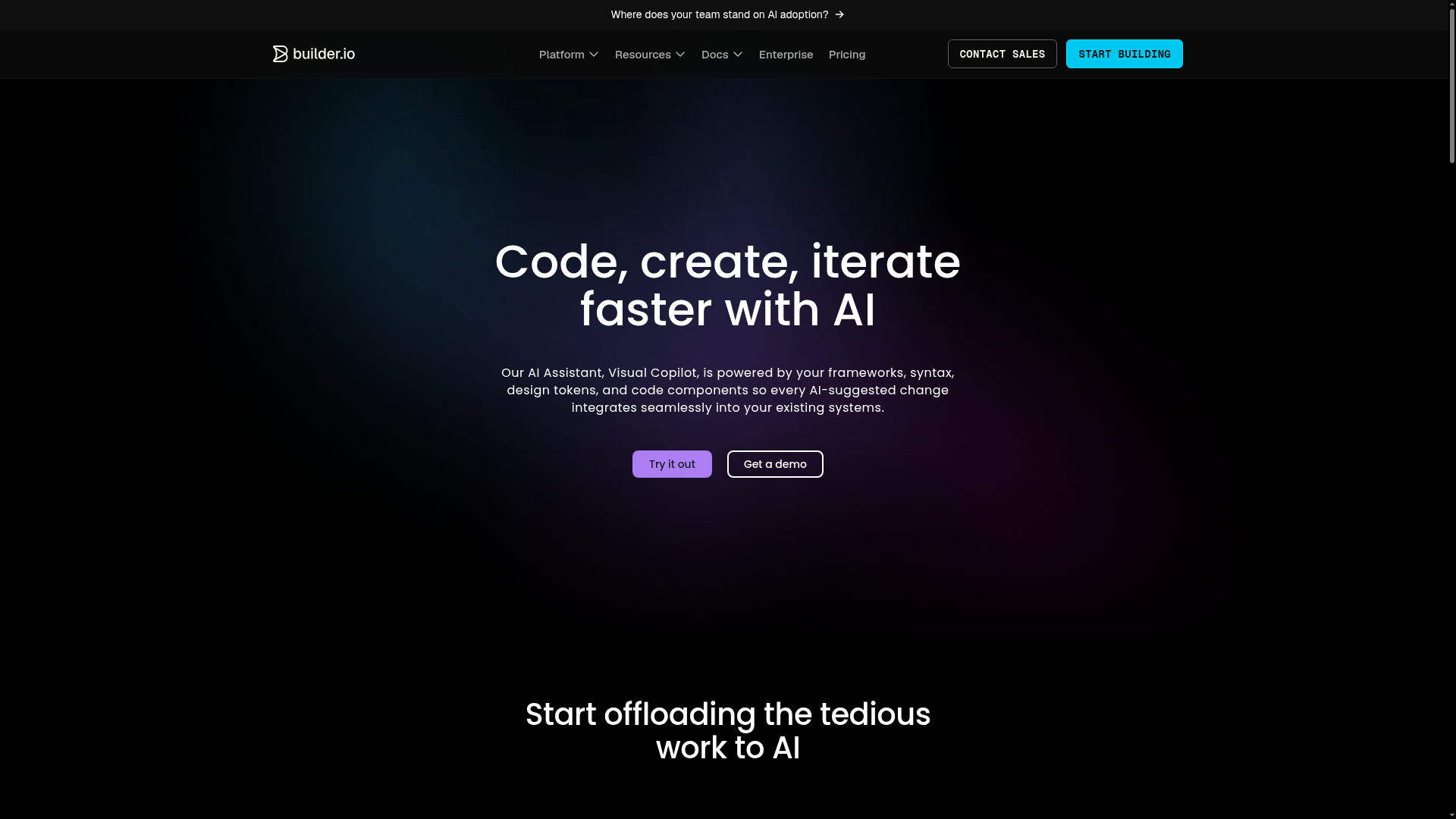 Builder.io Visual Copilot product interface