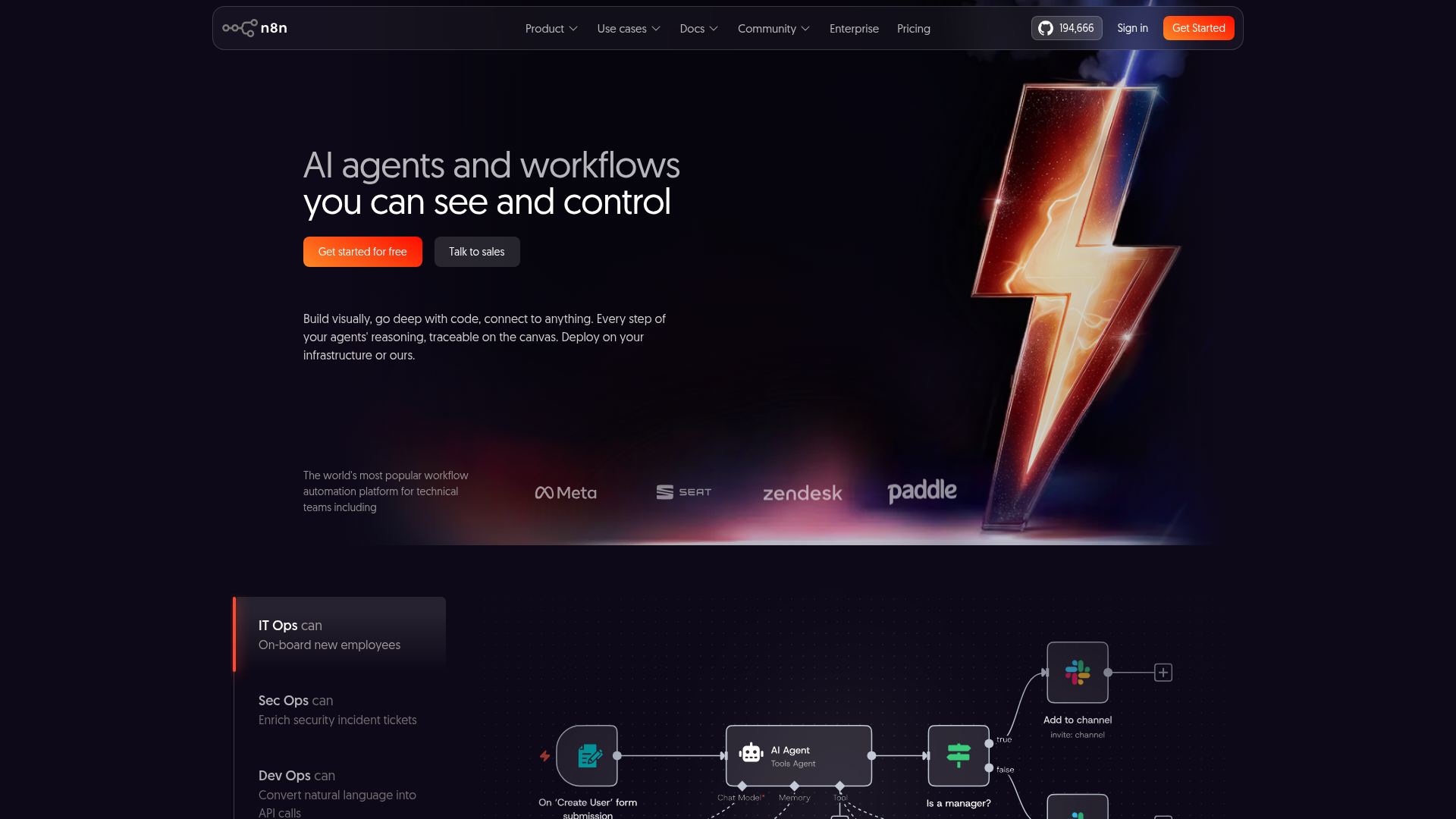 n8n workflow automation homepage