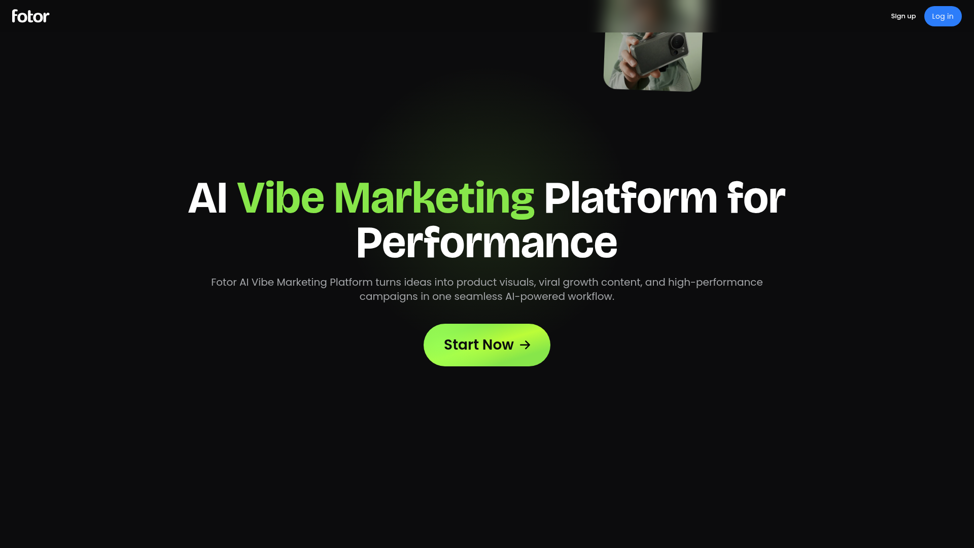 Fotor Vibe Marketing tool page