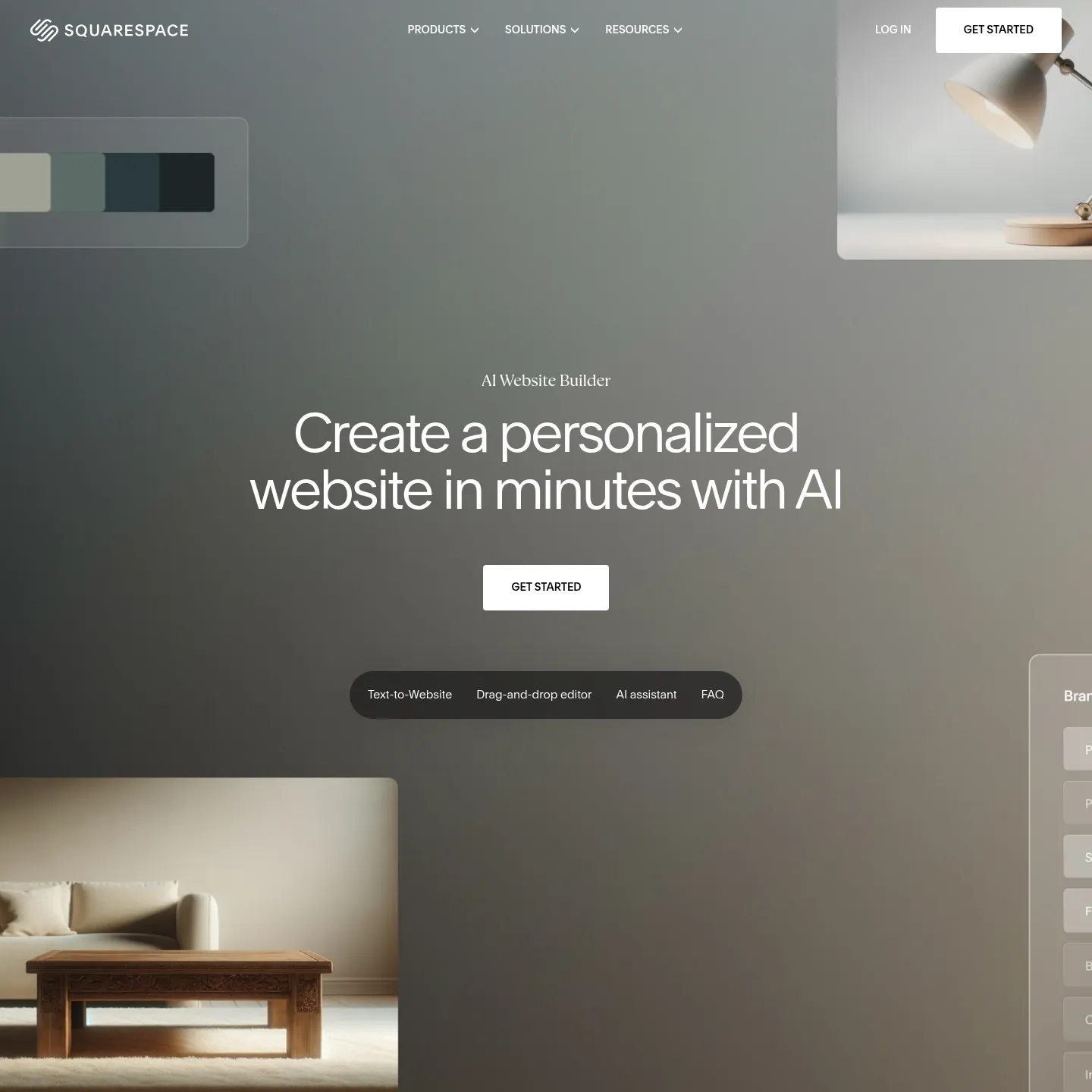Squarespace's official Blueprint AI website-building page