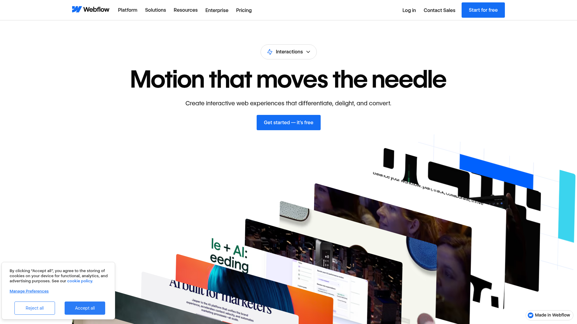 Webflow Interactions visual GSAP timeline