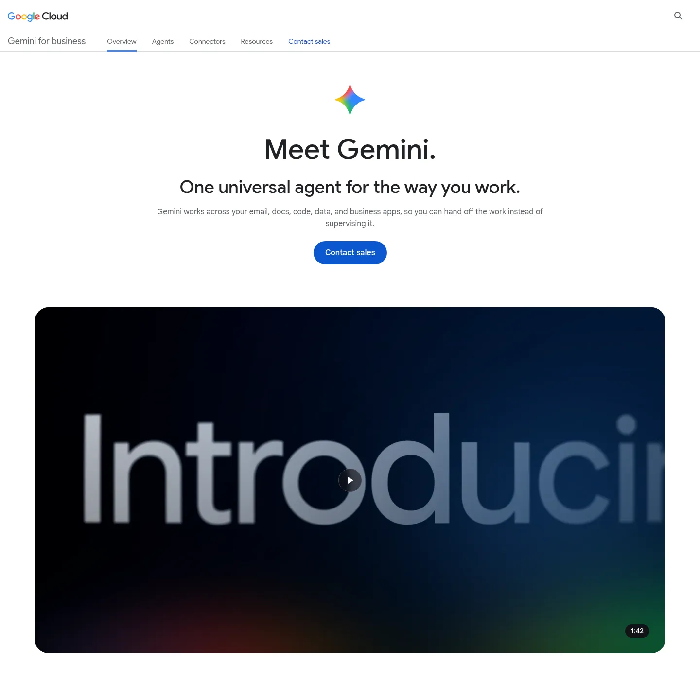 صفحة منتج Gemini Enterprise من Google تعرض قدرات الأعمال الحالية وملاحظات التوافر.